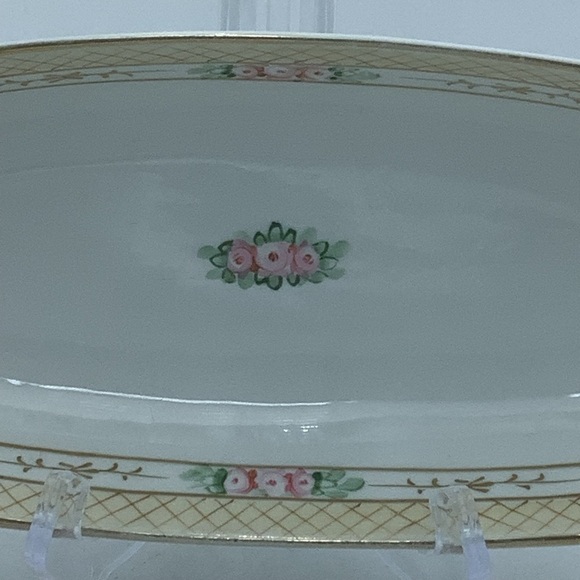 Antique Nippon Hand-painted Oval Serving Bowl/ Dish - Picture 3 of 15